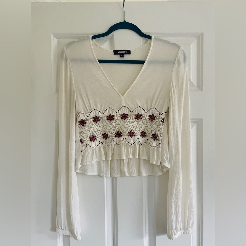 Boho Lace Long Sleeve Blouse